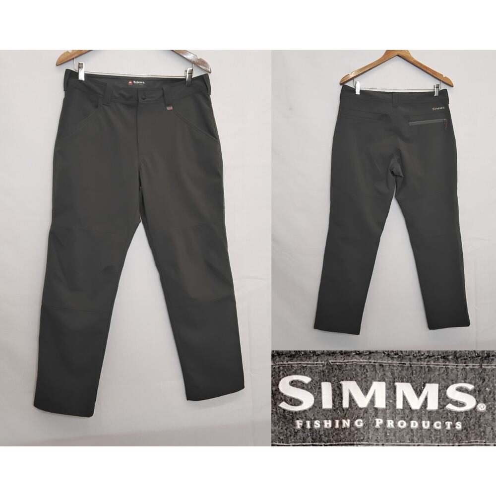 Simms Softshell Pants Men's 32x30 Gray Performance Fishing Gear #W4698